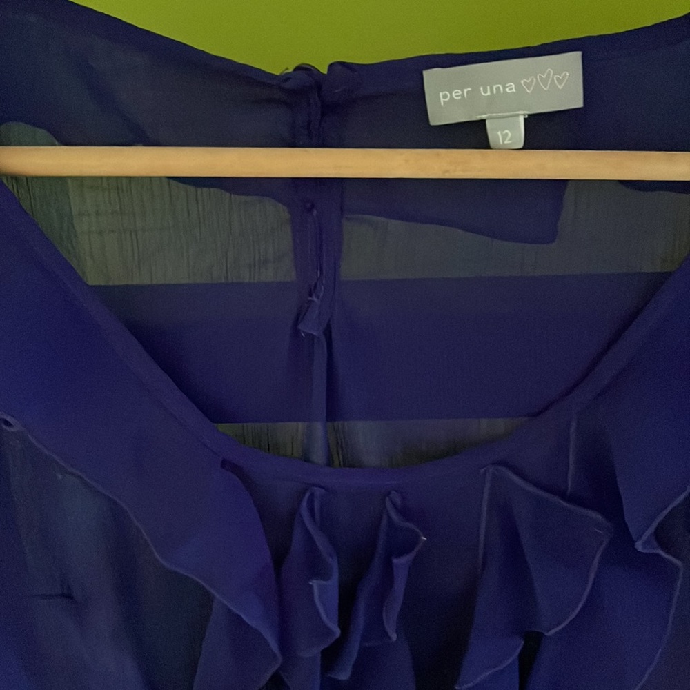 Beautiful M&S per una purple ruffled top with camisole, UK 12 - Picture 3 of 7